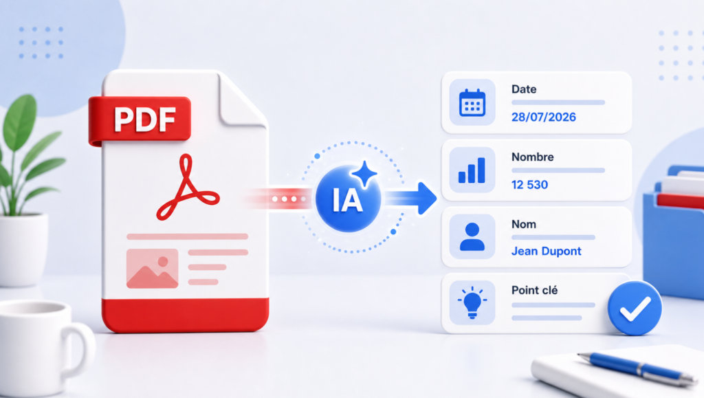 Extraire faits PDF IA